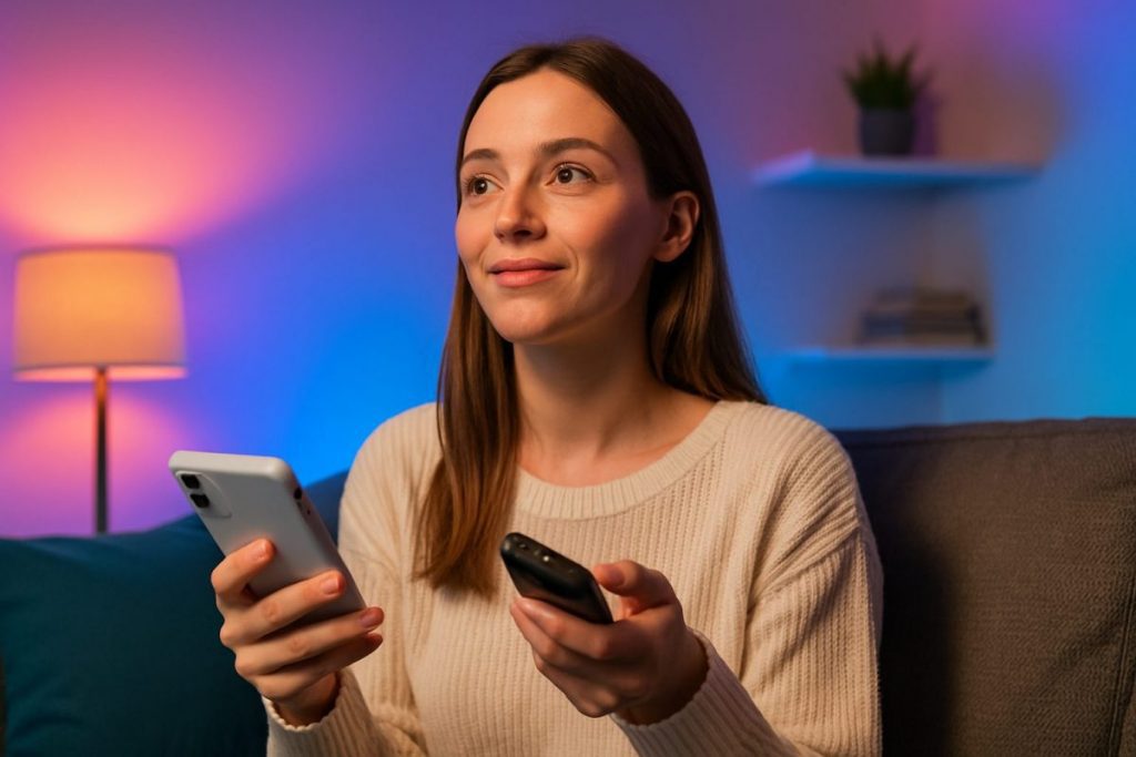 luces de colores para crear ambiente acogedor
